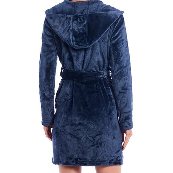 NWT UGG‎ MIRANDA VELOUR PLUSH HOODED BATH ROBE NAVY BLUE - Picture 2 of 7